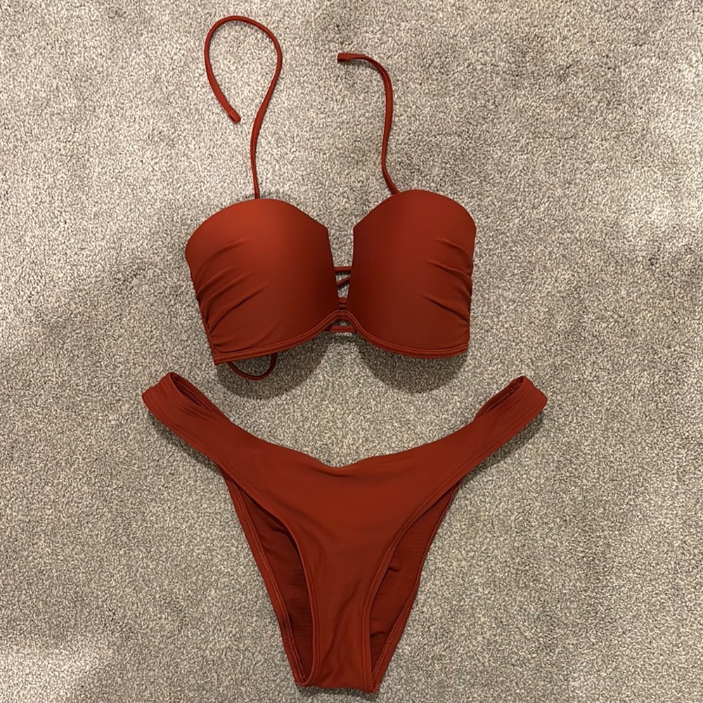 Aerie Brown Bikini Set with Minimalist Design